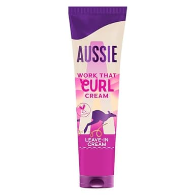 Aussie Work That Curl Cream 160ml, Leave In Creme zur Definition und Feuchtigkeit für Welliges und Lockiges Haar, für ein Gepflegtes Gefühl