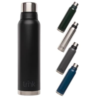 trnk Outdoor Thermosflasche polar 2 - Edelstahl Thermoskanne 1600ml - BPA-frei - Thermos hält 40 Stunden heiß - Deckel mit 2 Trinkbechern - Spülmaschinenfest (nachtschwarz matt)