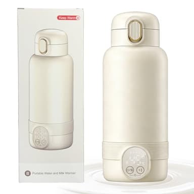 Tragbarer Flaschenwärmer Baby für unterwegs,mit 14000mAh Akku,Schnellaufheizen in 2 Min,Mobiler Babyflaschenwärmer,500ml Kapazität,für Muttermilch, Wasser(37–100 °C einstellbar)