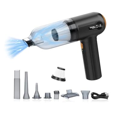 Tiazhan Handstaubsauger Akku, 15000 Pa /4 in 1 Handstaubsauger Auto& Staubsauger, Led Display, USB Wiederaufladbarer Mini Staubsauger für Auto, Haus & Tierhaar Reinigung