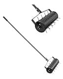 VEVOR Aerifizierer, 435x235x1560mm, Hand Vertikutierer, Rasenbelüfter mit abnehmbarem Griff und 27 Eisenspikes, Rasenlüfter für verdichtete Böden und Rasenflächen im Garten, Terrasse, Hof, Schwarz