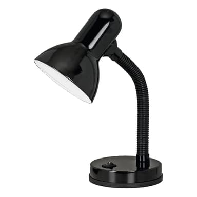 EGLO Tischlampe Basic, Schreibtischlampe Kinder, Leselampe Schwanenhals, flexible Schreibtisch Lampe, schwarze Nachttischlampe mit E27 Fassung