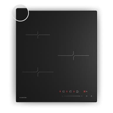 Klarstein Velaire Induktionskochfeld - 3-Zonen, 5500W, Touch-Schieberegler, Timer & Kindersicherung, Restwärmeanzeige, Schnellheizfunktion, 45cm, Glas, Kochfeld Induktion
