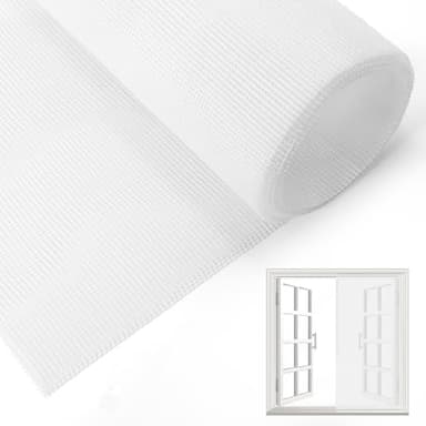 Fliegengitter Fenster Weiß 250x120cm Fiberglas Fliegennetz Reißfest, DIY Insektenschutz Netz Meterware, Katzenfest, Ersatz für Balkontür & Dachfenster, Weißes Insektennetz, Mückenschutz