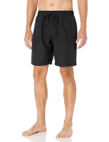 Amazon Essentials Herren-Badehose, 22,9 cm, schnelltrocknend, Schwarz, Größe L
