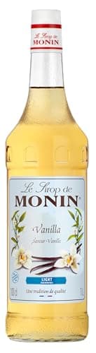 Monin Sirup Vanille Zuckerfrei (1 x 1,0l) - Kalorienarmer Genuss für Desserts und Kaffeespezialitäten - ohne Zucker