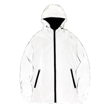 Singular-Point reflektoren kleidung,360 Reflektierende Herrenjacke Unisex Full Reflective Jacke Laufjacke/Atmungsaktiv/Winddicht/Wasserabweisend/Reflekierend,Grau 2,M