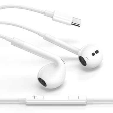 iPhone17 16 15 Kopfhörer mit Kabel, USB C Kabelkopfhörer für iPhone 16 15 17 Plus/Pro/Max/Air, In Ear Ohrhörer HiFi Stereo mit Mikrofon USBC Kopfhörer für iPad Pro Mini/Samsung S25 S24 Ultra/Pixel usw