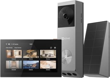 EZVIZ Kabellose Türklingel EP3x mit 2K&2MP Dual-Kamera, WLAN Video Türklingel mit Doppellinse, Personen-/Paketerkennung, Zwei-Wege-Audio und Farbnachtsicht, 32GB eMMC Speicher