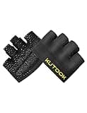 KUTOOK Fitness Handschuhe Herren Damen Krafttraining Trainingshandschuhe Rutschfester Silikon Atmungsaktive Gewichtheben Handschuhe für Gym Kraftsport Sport Crossfit Training Schwarz S