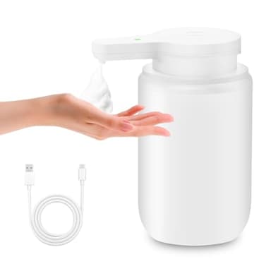 Mamiddle Seifenspender Automatisch mit Sensor Infrarot Seifenspender Elektrischer IPX5 Wasserdicht USB-C Aufladung für Küche & Bad (Weiß - Schaumtyp)