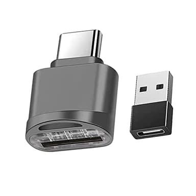 Micro SD Kartenleser USB C, Typ C Kartenleser mit USB C Adapter, OTG USB C auf Micro SD SDXC SDHC Kartenleser,Geeignet für Samsung, MacBook, C-Typ Smartphones, Tablets, etc.(Dunkelgrau)