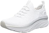 Skechers Damen D'Lux Walker Let It Glow Sneaker, White Knit/Silver Trim, 39 EU