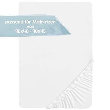 roba Spannbettlaken safe asleep 40 x 90 – 45 x 90 - Baby Bettlaken für Stubenwagen und Wiegen - Bio Baumwolle - GOTS und Oeko-Tex Standard 100 - Weiß