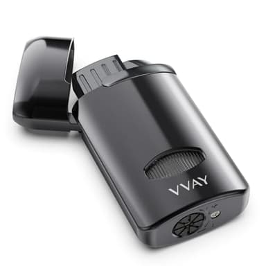 VVAY Sturmfeuerzeug Jetflamme | Butan-Nachfüllbar & Windfest (ohne Gas Geliefert)