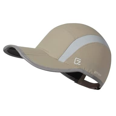 GADIEMKENSD Quick Dry Sports Hat Lightweight Breathable Soft Outdoor Run Cap (Folding Series, Khaki)