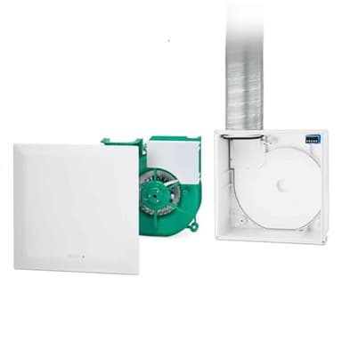 Ritzer by Helios Einrohr-Lüftungssystem ultraSilence ELS inkl. Gehäuse, Frontabdeckung und Filter für Badezimmer und Küche (mit Ein- und Auschaltverzögerung)