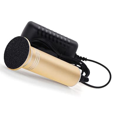 Elektrischer Hornhautentferner, Einstellbare Geschwindigkeit, Professionell Elektrisch Hornhauthobel Hornhautraspel Fußpflege für Füsse mit 60er Ersatzpad, Gold