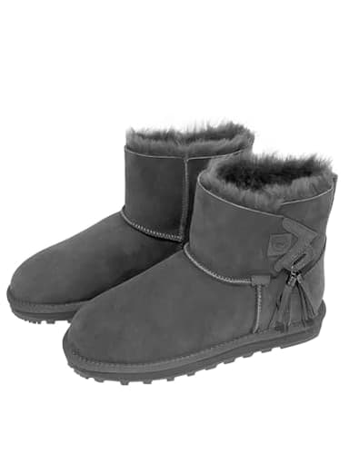 Rohn Moden Lammfell Boots Stockholm für Damen, Winterstiefel echtes Schaffell, warme Schneeschuhe mit EVA-Sohle in grau (grau, EU Schuhgrößensystem, Erwachsene, Damen, Numerisch, M, 39)