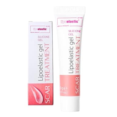 LIPOELASTIC Narbencreme aus Silikon für chirurgische Narben, medizinisches Silikon-Narbengel mit Vitamin E für C-Abschnitt, Verbrennung, Dehnungsstreifen, Wunde, alte Narbe (Transparent)