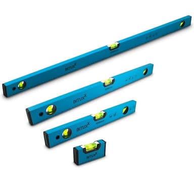 Bituxx Wasserwaagen Set magnetisch Magnetwasserwaage Wasserwage Richtwaage Messwaage Bauwaage 3 Libellen Aluminium 10/40 / 60 / 100cm