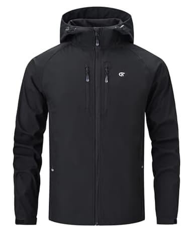 Huayuzh Softshelljacke für Herren Wasserdicht Winddicht Atmungsaktiv Outdoor Jacke Windbreaker Regenjacke Wandern Camping Schwarz XXL