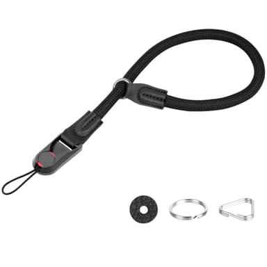 HOTUT Kamera Handschlaufe, Verstellbarer Kameragurt mit Schnellverschluss, Paracord Band Handgelenkschlaufe, Neopren Kamera Handschlaufe für DSLR, Schwarz