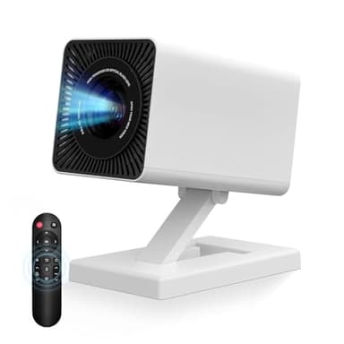 Mini Beamer mit WLAN 6 und Bluetooth, 4K- und 1080p-Unterstützung, Mini Projektor mit automatischer Trapezkorrektur, Tragbarer Filmprojektor für Laptop und Smartphone