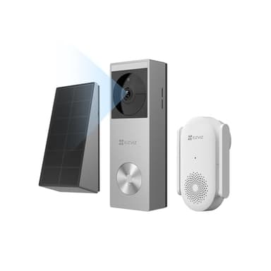 EZVIZ CP3 Pro Akku Video-Türklingel mit Chime CH1, Kabellose Klingel mit Kamera, Personenerkennung, 2K & Farb-Nachtsicht, Zwei-Wege-Audio, 8GB eMMC-Speicher, Video Doorbell mit Chime Kit