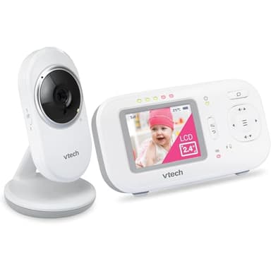 VTech Babyphone mit 2,4-Zoll-Display, Nachtsicht, Zwei-Wege-Kommunikation, Temperatursensor, Geräuschindikator, Reichweite bis zu 300 m, beruhigende Klänge und Schlaflieder, ohne WLAN: VM320