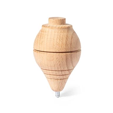 PLAYZOCO Klassischer Kreisel aus Holz mit Schnur, Trompo Holz, Perinola Holz, klassisches Spielzeug, geeignet für Kinder und Erwachsene, Baumwollseil
