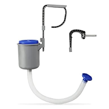 Bestlivings Pool-Oberflächenskimmer zur Poolreinigung, inkl. 2 Anschlussadapter für Schwimmbecken mit Luftring und Stahlrohrrahmen, Filtersystem ab 2006 l/h
