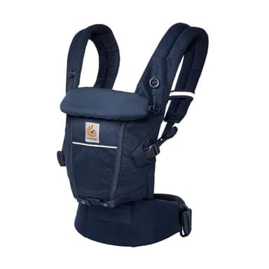 Ergobaby Adapt Babytrage für Neugeborene ab Geburt, 3-Positionen SoftFlex Mesh Ergonomische Babybauchtrage Rückentrage Baby-Tragetasche, Midnight Blue