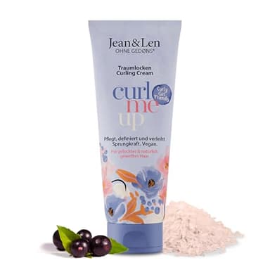 Jean & Len Traumlocken Curling Cream Reiswasser & Acaibeere, für gelocktes & natürlich gewelltes Haar, curly girl friendly, definiert & verleiht Sprungkraft, Lockencreme, ohne Silikone, vegan, 100 ml