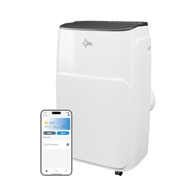 Suntec Wellness Mobiles Klimagerät Coolfixx 12000 BTU APP - Klimaanlage mobil und leise mit Smart App Steuerung – Entfeuchter für Räume bis 60 qm – Mobile Kühlung & Heizung für zuhause – 12.000 BTU