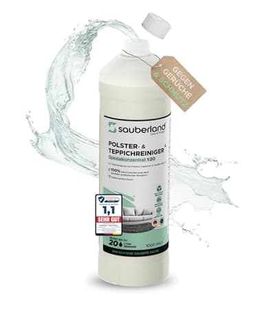 sauberland® 1L Waschsauger Polsterreiniger Konzentrat – Reinigung Polster & Auto – Reinigungsmittel Nasssauger – Couch Reiniger Polstermöbel, Teppichreiniger – Textilreiniger Sofa, Autositze