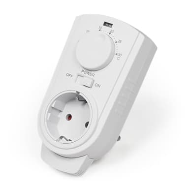 MC Power - Steckdosen-Thermostat Klimaregelung | TCU-330 | 5-30°C, max. 3.500W, 230V/16A | Steuerung von Klimageräten und Heizungen ohne zusätzliches Kabelverlegen (interne Fühler)