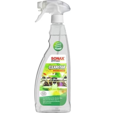 SONAX CleanStar (750 ml) Autoinnenreiniger für Stoff, Polster, Alcantara, Leder, Cockpit, Kunststoff, Gummi, Glas, Klavierlack, Displays, Touchscreens usw. | Art-Nr. 02534000