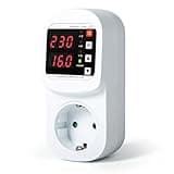 Jadeshay Überspannungsschutz Steckdose 16A AC220V Einstellbar Automatische Spannungs Stromschutzsteckdose Mit Blitzschutz