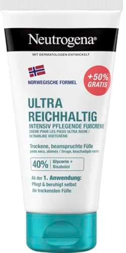 Neutrogena Norwegische Formel ultra reichhaltige Fußcreme (100 ml) mit 40 Prozent Glycerin und Bisabolol für trockene, beanspruchte Füße