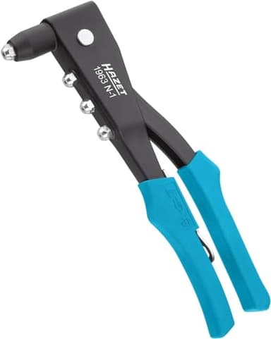 HAZET Handnietzange 1963N-1 I für Blindnieten von 3,2-5 mm, automatische Fixierung der Niete, mit geränderten Mundstücken I für sichere und schnelle Nietverbindung