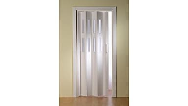 Kunststoff - Falttür mit 2 Fenster Luciana weiß 88,5x202 cm doppelwandig 10 mm; Made in Italy