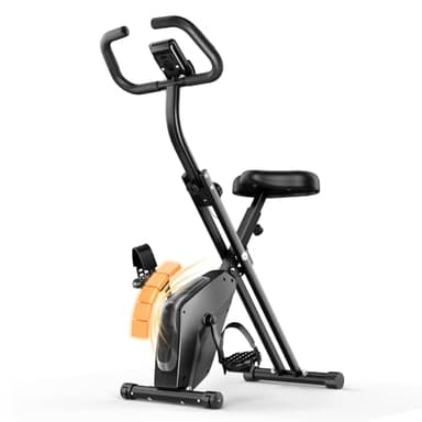Dskeuzeew Heimtrainer Klappbar Hometrainer fahrrad mit 16 Magnetwiderstandssystem und Widerstandsband indoor Ergometer fahrrad Indoor Bike LCD-Display platzsparendes