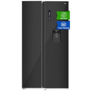 CHIQ Side By Side Kühlschrank, 562L Mega-Volumen | 177 cm Hoch, 91 cm Breit| Total No Frost, Kühlschrank mit Wasserspender | -32 °C Schnellgefrieren, Leise 39 db, ECO-mode, 2025