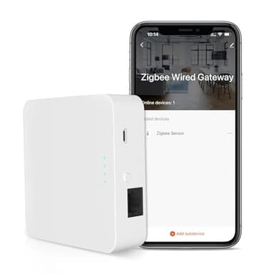 SMARTERCURRY Zigbee Wired Gateway für Tuya-Geräte, Smart Home Zigbee Hub, 2.4GHz WiFi, Tuya/Smartlife APP, Netzwerkkabel Enthalten