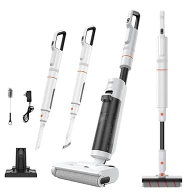 JONR ED20 Pro Nass- und Trockensauger Staubsauger mit wischfunktion, All-in-One Wischsauger kabellos mit akku, Saugwischer für Böden und Teppich, 17.000 Pa Saugkraft, Selbstreinigung