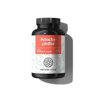 NATURE LOVE® Mönchspfeffer Kapseln - 240 Stück - 4:1 Extrakt aus Original Vitex Agnus Castus - Hochdosiert mit 10mg je Kapsel, Ohne unnötige Zusätze, vegan, laborgeprüft, in Deutschland produziert