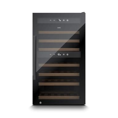 CASO WineExclusive 66 Smart - Design Weinkühlschrank, bis zu 66 Flaschen - Zwei getrennte Temparaturzonen einstellbar von 5°-20°C , LED beleuchtet, mit Wi-Fi Modul und App