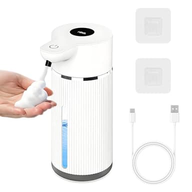 NXPUXP Seifenspender Automatisch,No Touch Schaumseifenspender Sensor,420ml Elektrischer Seifenspender mit Sensor Infrarot,Wiederaufladbar, IPX6 Wasserdicht für Küchen,Bad,Schule,Hotel(V1)