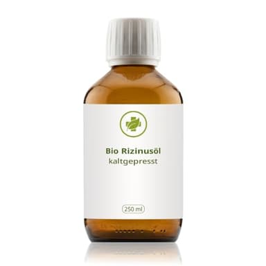 Rizinusöl Bio Kaltgepresst 250 ml - für schnelles Haarwachstum, voluminöse Wimpern, perfekte Augenbrauen, Bartwachstums etc. - vegan, GMO-frei, ohne Zusätze - in einer Braunglasflasche